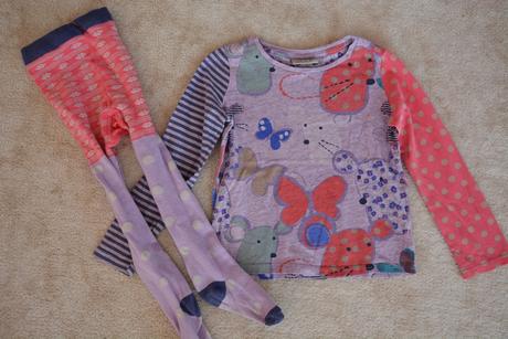 Komplet - tričko a punčochy s myškama, next,104