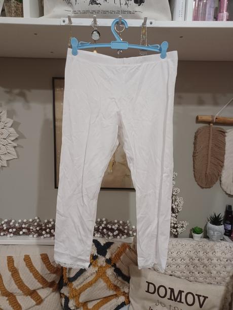 Bílé 3/4 legíny s krajkou h&m 170 /s-m, 170