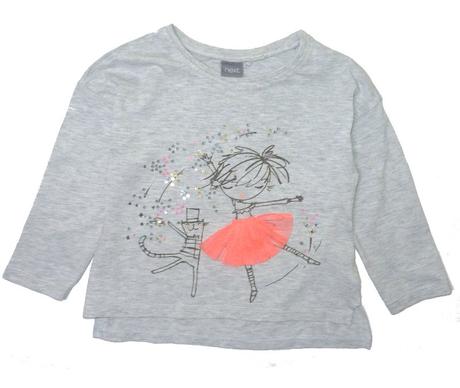 Bavlněné šedé tričko s holkou, next,92