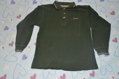 110 116 122 zelené triko s límečkem dlouhý rukáv, l.o.g.g.,122