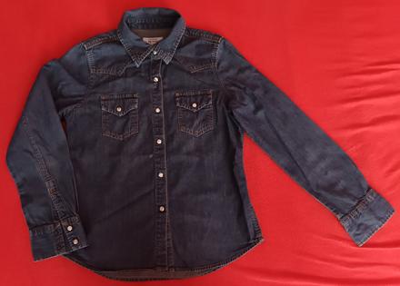 Tmavě modrá riflová košile dlouhý rukáv petite, 38