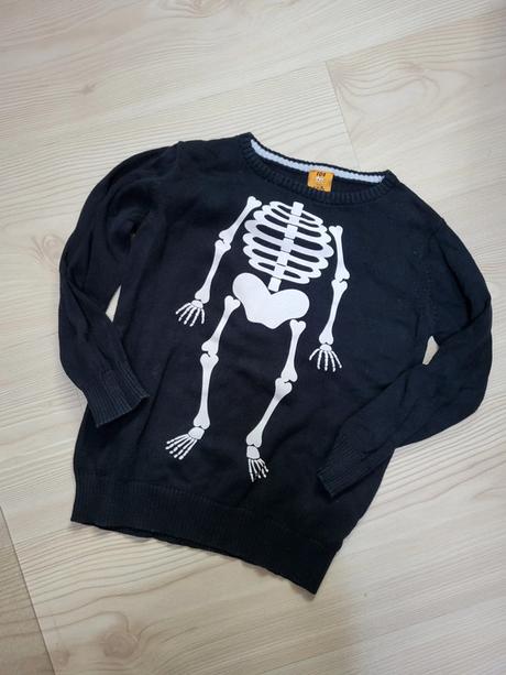 Černý hladký svetr s kostlivcem, kiki&koko,104