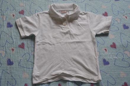 Bílé bavlněné triko tričko s límečkem, george,104