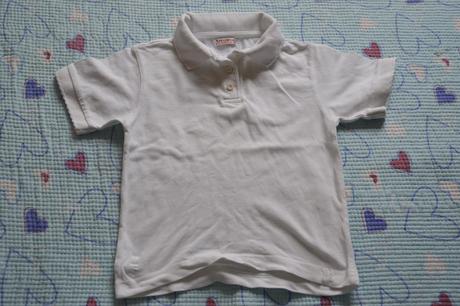 Bílé bavlněné triko tričko s límečkem, george,104