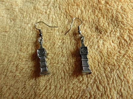 Náušnice bižuterie stříbrné big ben,