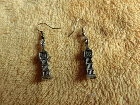 Náušnice bižuterie stříbrné big ben, 