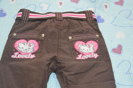 Plátěné kalhoty s koťátky/tygříky, regulace v pase, okay,110