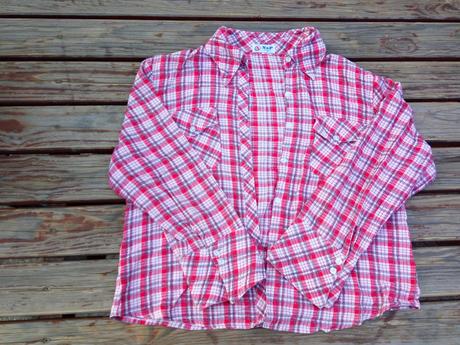 Halenka/košile - červeno-bílá, vel. l/xl, l