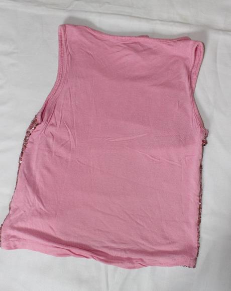 Ob40. růžové tílko s flitry 9-10 let, 140