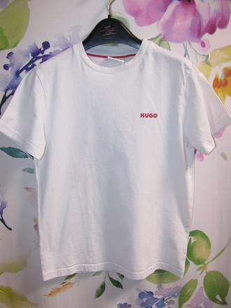 Bílé bavlněné elastické tričko hugo, 140