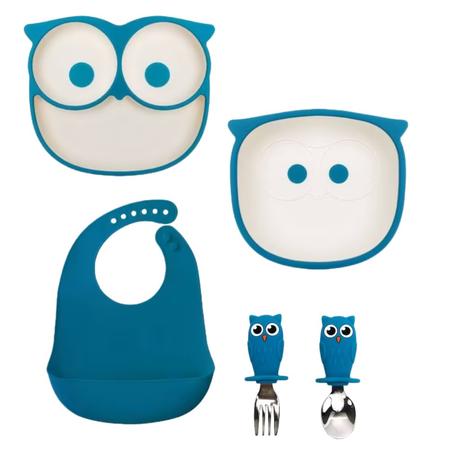 Jídelní silikonová sada sovička, 