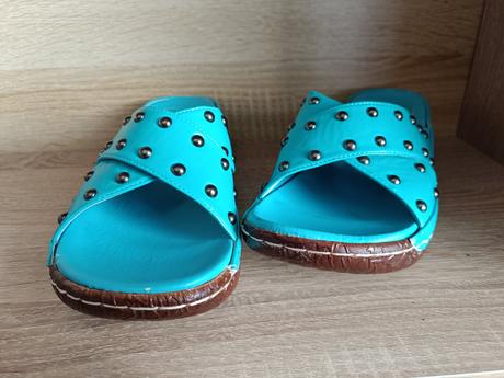 Tyrkysové nazouváky vel. 38, 38