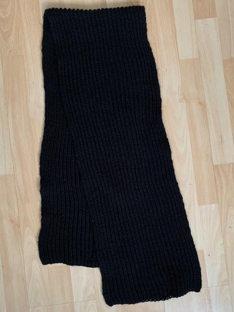 Černá tenčí & úpletová šála 108x15 cm,