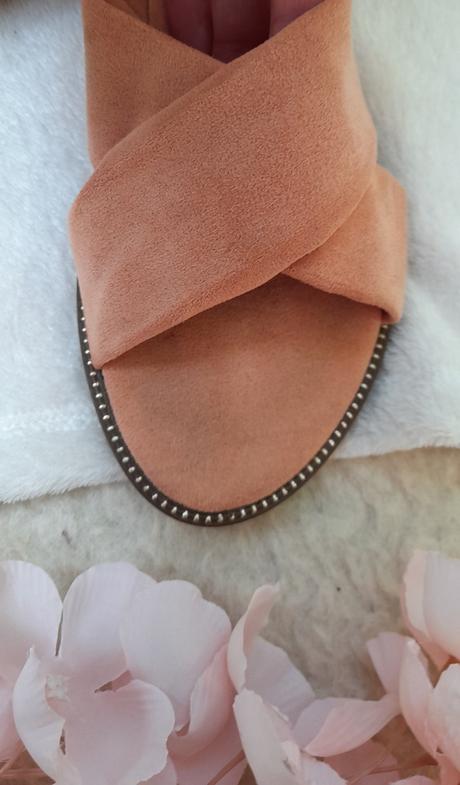 Dámské meruňkové páskové pantofle, 40