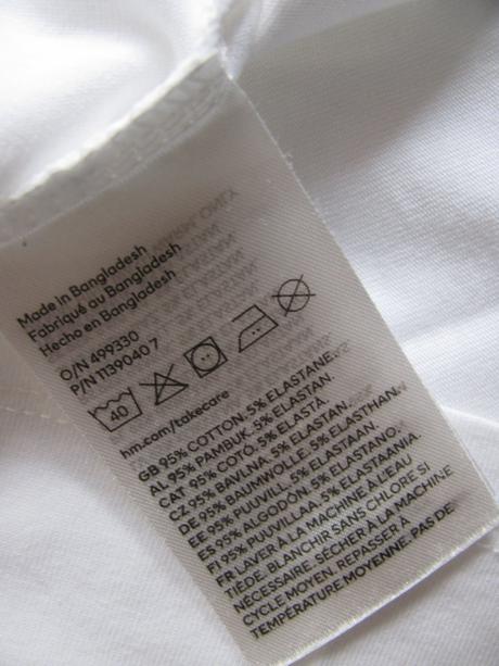 Crop top bavlněné tričko s nápisem, h&m,152