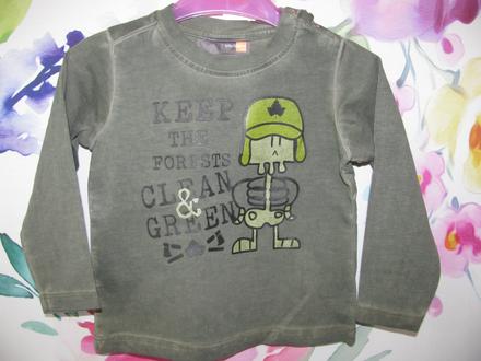 Bavlněné chlapecké khaki tričko, opraný vzhled, 74