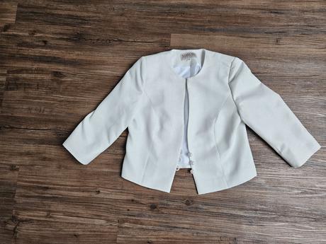 Krémový kabátek sako sáčko třpytivý velikost m, m