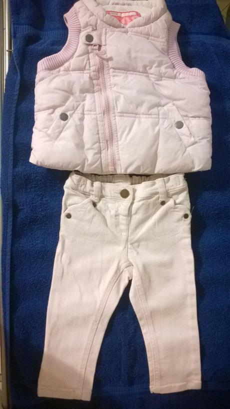 Krásné slim růžové rifle, next, vel. 80, top stav, next,80