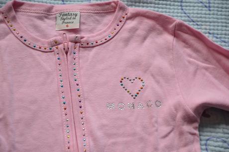 Růžové triko dl. rukáv, zdobené kamínky, 116