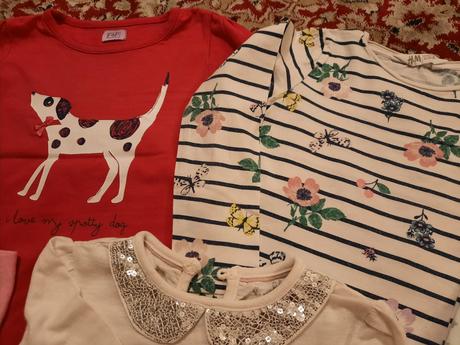 7x tričko s dlouhým rukávem, h&m,98