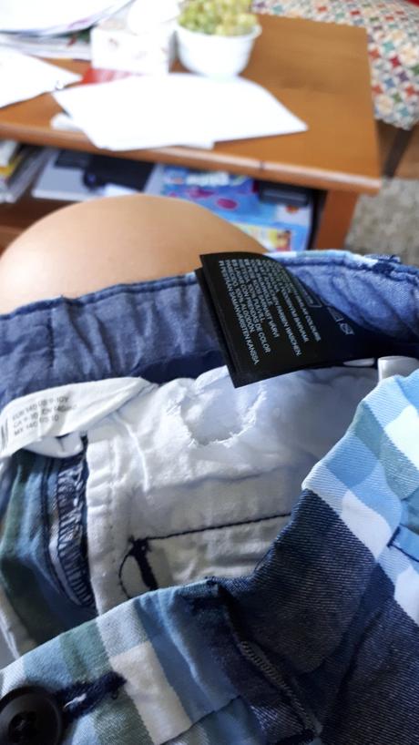 Peckovní káro kraťasy šortky, h&m,140