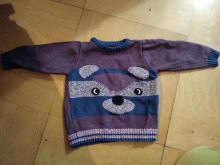 Klučičí svetr medvídek vel. 92 - 98, nutmeg,92