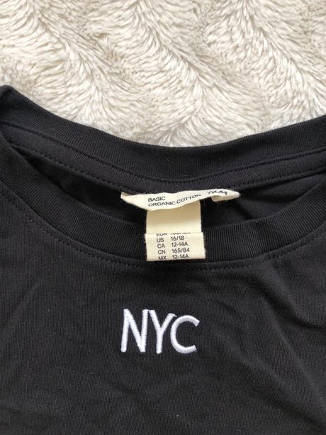 Nyc sportovni tricko s uzlem cerne h&m 158/164, h&m,158