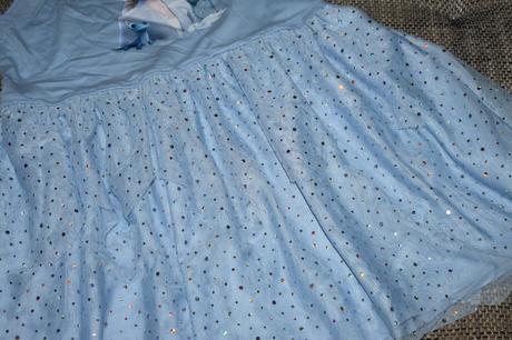 Bledě modré tylové šaty frozen 2, 134/140, h&m,134