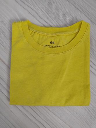 Žluté tričko s krátkým rukávem hm, vel. 146/152, h&m,146