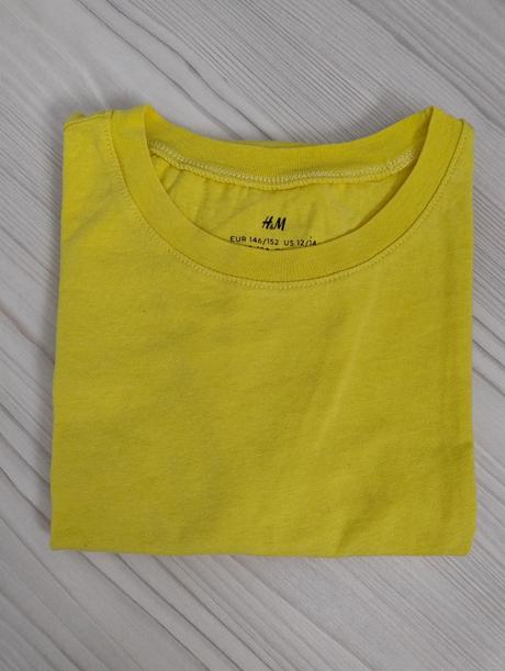 Žluté tričko s krátkým rukávem hm, vel. 146/152, h&m,146
