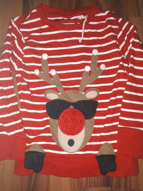 Červená mikina se sobem 98 next, next,98