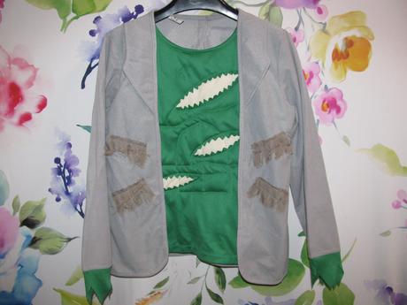 Karnevalový 2 dílný kostým-lesní muž, quasimodo,