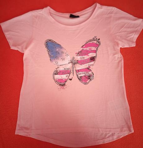 Dívčí růžové triko krátký rukáv takko, takko,146