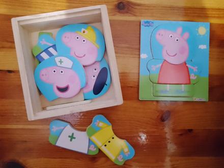 Nové woody puzzle pepa pig, 2+,