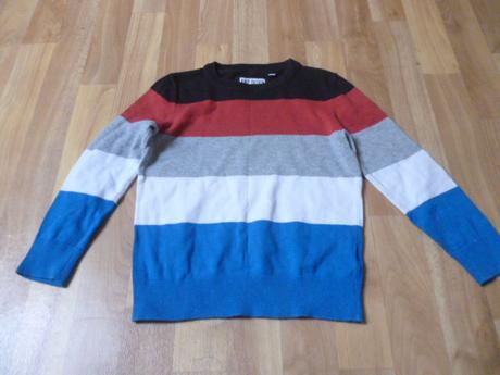 Pruhatý svetr vel. 7-8 knit, 128