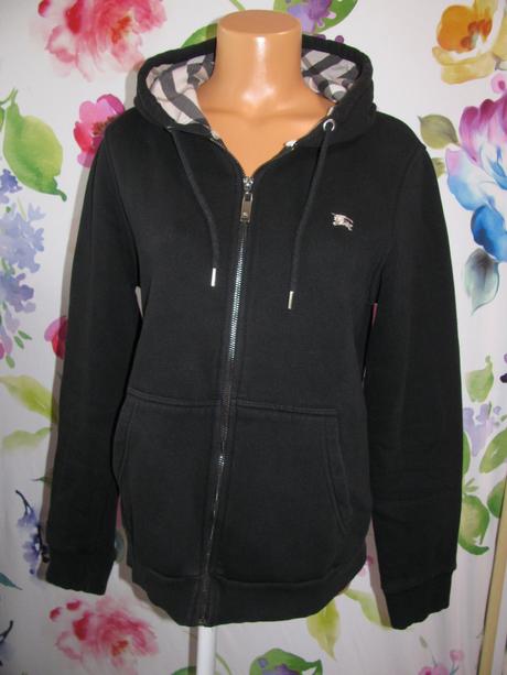 Dámská černá tepláková mikina s kapucí burberry, burberry,xl