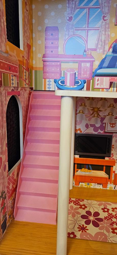 Dřevěný domeček pro panenky s vybavením - v.116cm, 