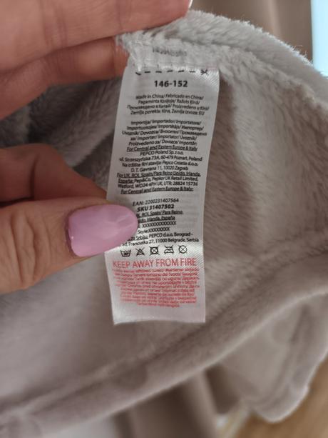 Plyšový župan na zip, domácí kabátek 146/152, pepco,152