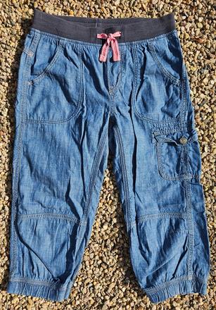 N77	dívčí lehké riflové 3/4 kalhoty vel. 146, h&m,146