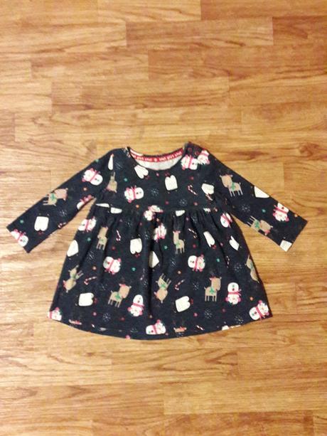 Bavlněné vánoční šatičky f&f 6-9 měs., 74