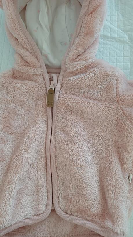 Mikina plysova ruzova newborn, <50