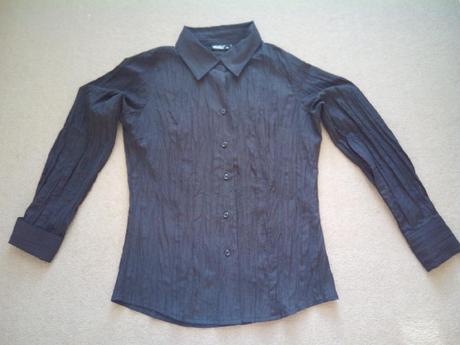 Černá košile s pokrčeným efektem, okay,36