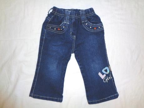 Nádherné riflíky love + kočičkové tričko, okay,80