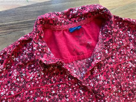 Růžová halenka s kvítky, vel l, cecil, l