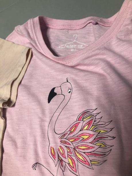 2 trička next růžová 6let 116cm unicorn plameňák, next,116