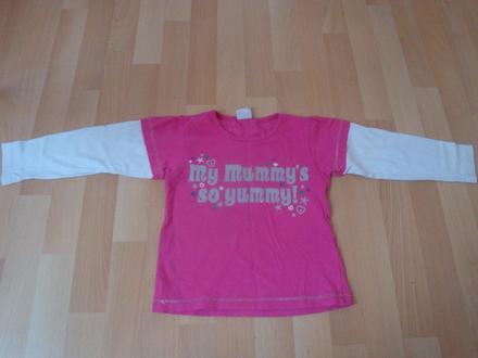 Tričko s dlouhým rukávem - růžovo-bílé, girl2girl,104