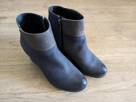 Krásné modré kožené kozačky vel. 40, 40