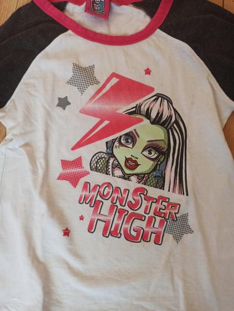 2x triko s dlouhým rukávem- monster high, 128