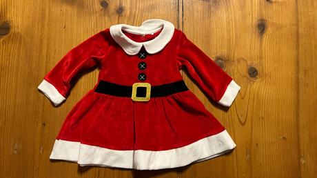 Semišové vánoční šaty santa, 68