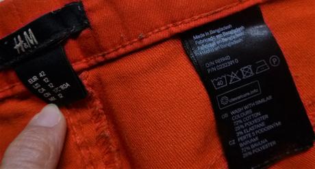 Červené jeggíny - vel.l-max.xl, h&m,l